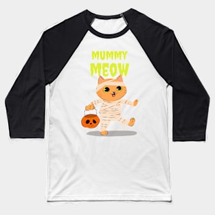 Mummy Meow Cat Baseball T-Shirt